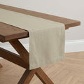 Solino Home 100% Linen Dining Table Runner Khaki Woven, Fete 14 x 72 in | Table by SolinoHome