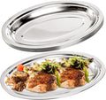 6 Pack Stainless Steel Oval Platter, Heavy Duty Mirror Polish Large Sizzling by Suwimut