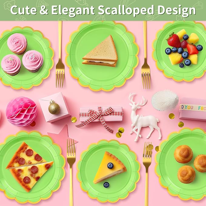 50 Pcs Lime Green Paper Plates - Image 6