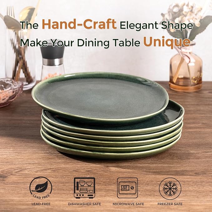 AmorArc Ceramic Plates Set of 6, 8.5 Inch Stoneware Small Dinner Plates Set | - Image 3