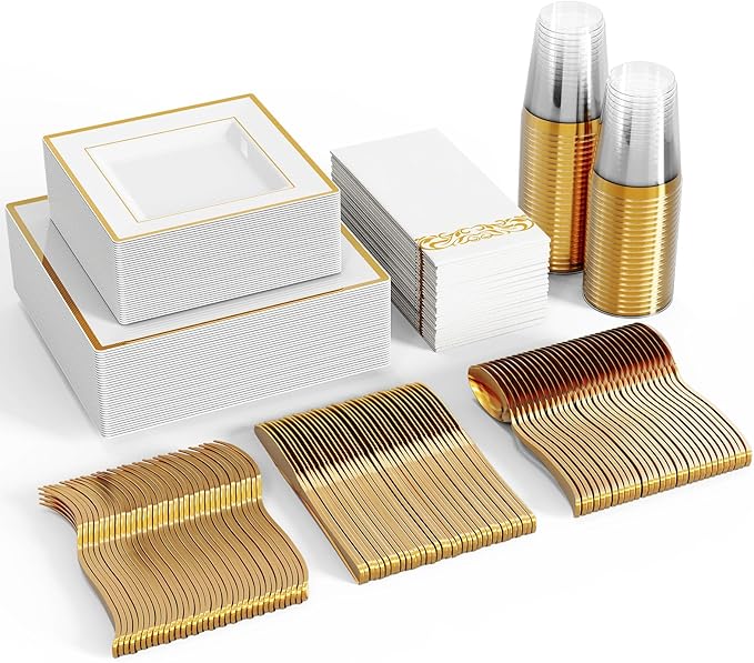 FOCUSLINE 350 Ct Disposable Dinnerware Set by FOCUSLINE