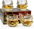 GLASKEY 12 oz Storm Japanese Whiskey Glasses Set of 4, Unique Cognac Glasses by GLASKEY