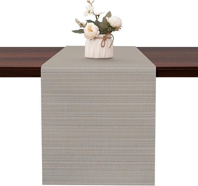 Table Runner 72 Inches Long, Vinyl Woven Heatproof Table Runners | Washable by Banchif