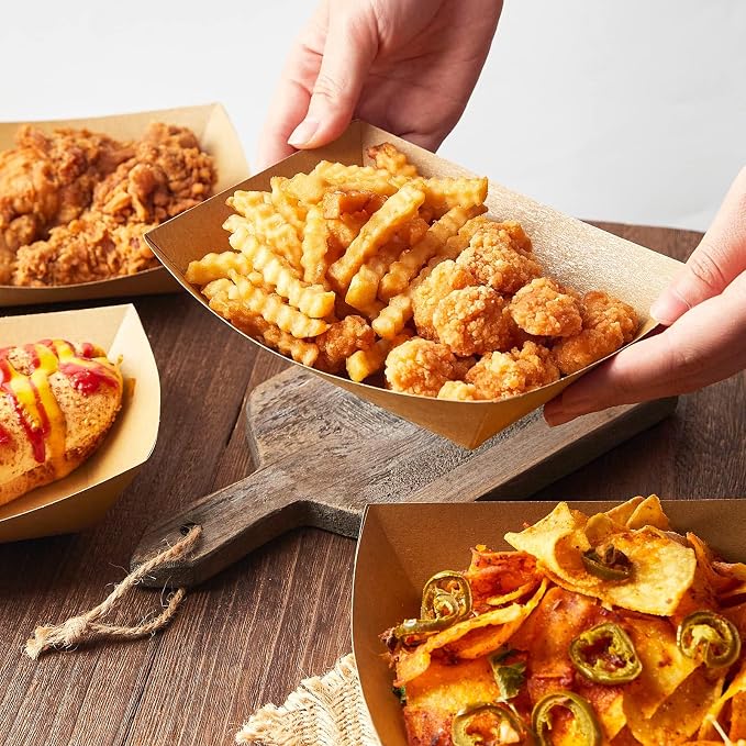 ZORRITA Paper Food Trays, 3 Lb, 50 Pack | Disposable, Kraft Paper, Nacho Trays - Image 5
