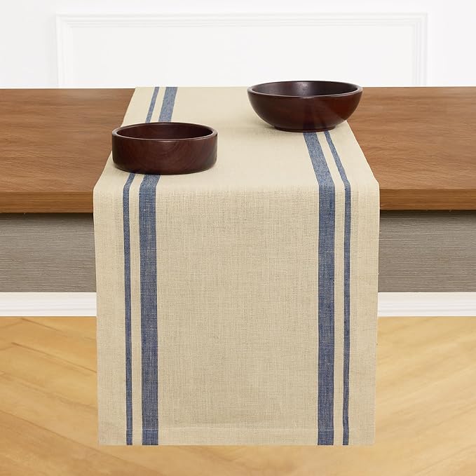 Solino Home 100% Linen Table Runner, 14 x 120 in, mitered corners | Pure Linen by SolinoHome