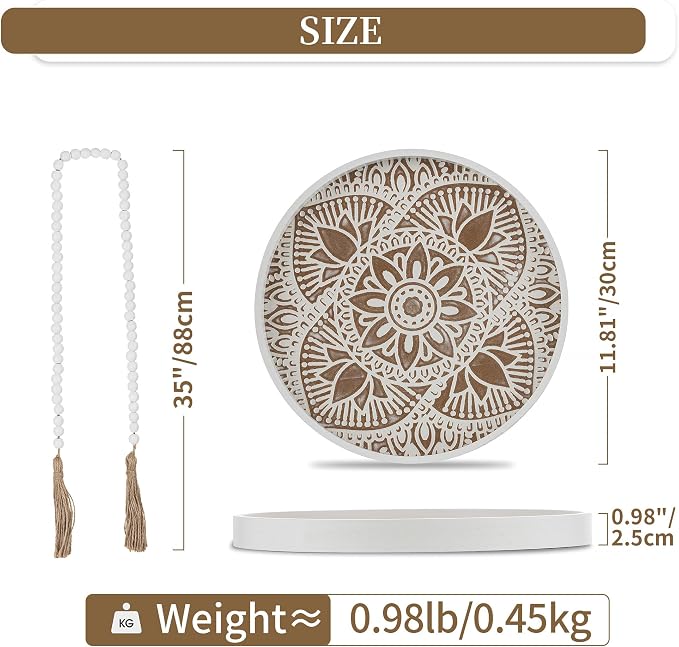 Hanobe 2Pcs Round Decorative Trays - Image 4