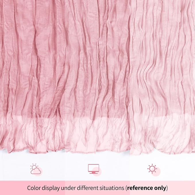 12 Pack Light Pink Cheesecloth Table Runner 17x108 Inch Semi Sheer Boho Gauze - Image 8