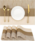 Placemats Set of 4, Vinyl Woven Heat-Resistant Place Mats | Washable Wipeable by Chitomars