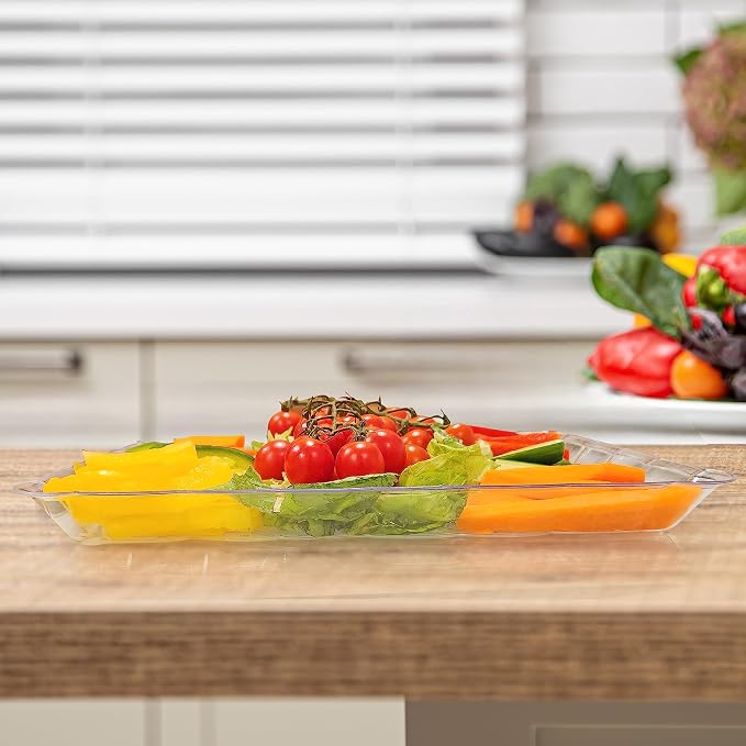 6 Pack Clear Plastic Serving Trays - Image 4