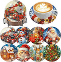 8 Pcs Christmas Diamond Painting Coasters Kits 4X4in | Christmas Diamond Art by ijbnhd