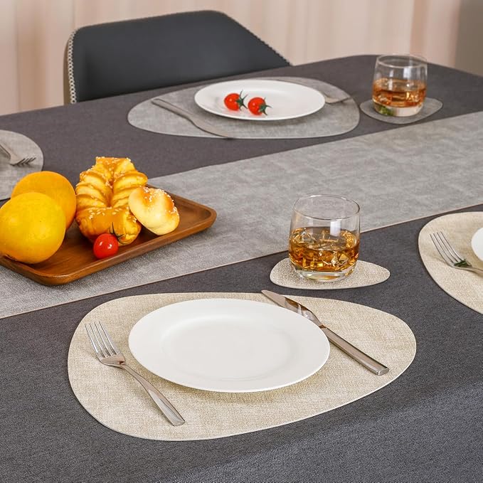 Faux Leather Placemats Set of 4, Dual Sided - Image 7