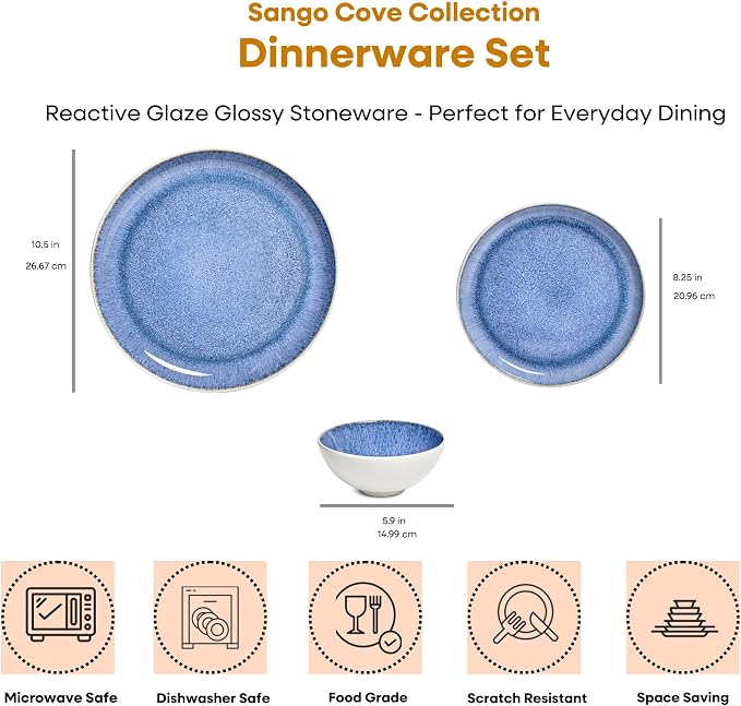 Sango 12-Piece Stoneware Dinnerware Set - Image 2