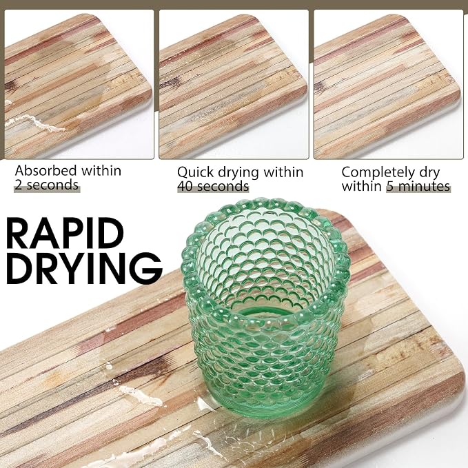 2Pcs 8.6x4'' Water Absorbent Diatomite Coasters Diatomaceous Earth Drying Mat - Image 5