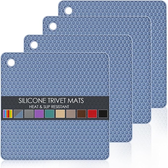 4 Pack Silicone Trivet Mat, Silicone Trivets by QPIXDIGITAL