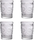Amzcku Vintage Drinking Glass Set of 4, 10 oz by Amzcku