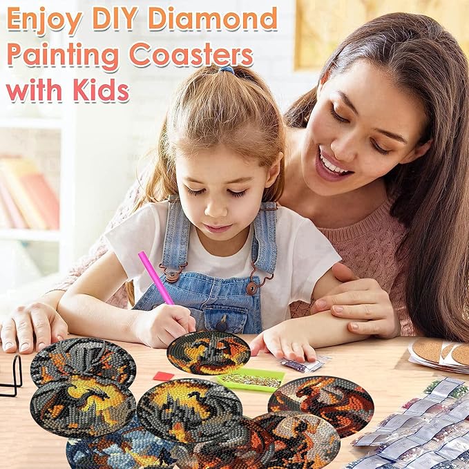 ijbnhd 8 PCS Dragon Diamond Art Coasters Kits - Image 7