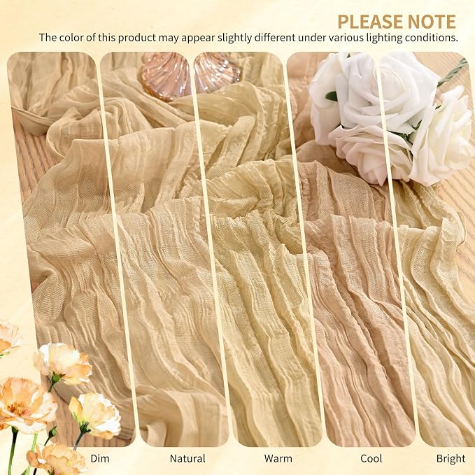 4 Pack Cheesecloth Table Runner 10FT Nude Table Runner Boho Gauze Cheese Cloth - Image 7