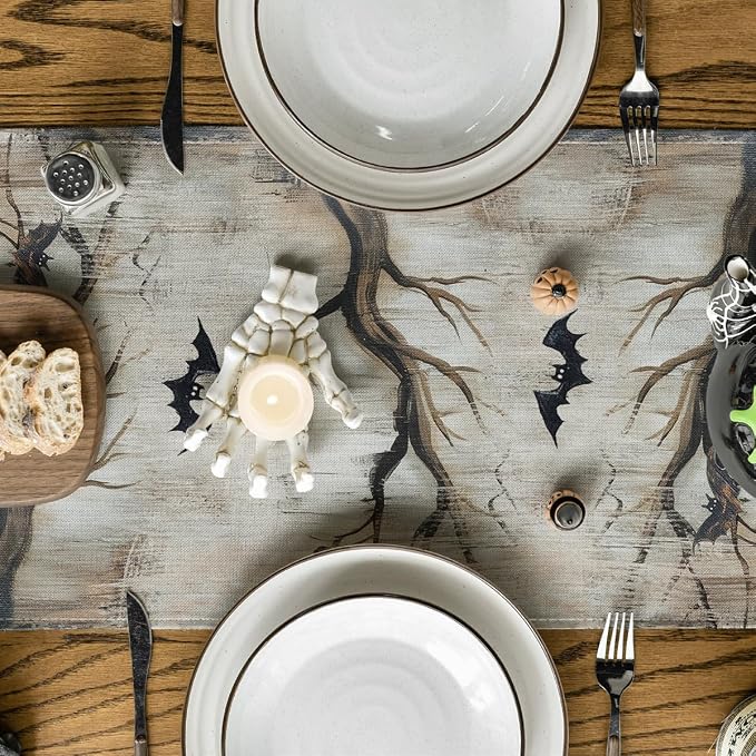Artoid Mode 210 GSM Halloween Table Runner 13x90 Inch Home Party Decor | - Image 3