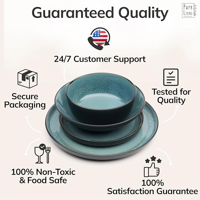32 Piece Stoneware Dinnerware Set - Image 8
