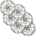 Salad Plates, 8.5 Inch Floral Plate, Microwave Safe, Dessert Plates, Porcelain by HomeElves