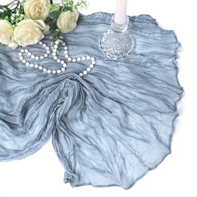 6 Pack Dusty Blue Cheesecloth Table Runner 10Ft Gauze Cheese Cloth Table Runner - Image 7
