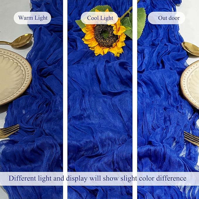 12Pack Royal Blue Cheesecloth Table Runner 20 x 120 inch Gauze Table Runner | - Image 6