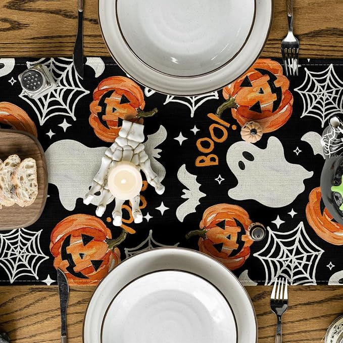 Artoid Mode 210 GSM Halloween Table Runner 13x72 Inch Home Party Decor | - Image 3