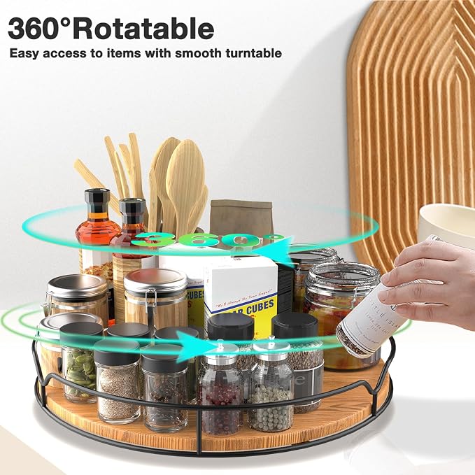 Lazy Susan Turntable Organizer for Cabinet Pantry Kitchen Countertop - Image 6
