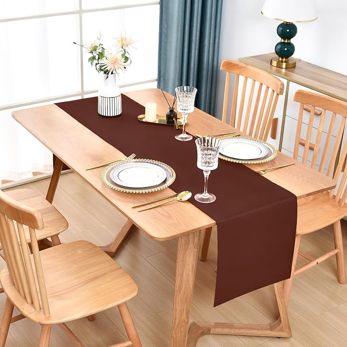Farmhouse Chocolate Table Runner Dining Table Runners 72 Inches Long Coffee - Image 2