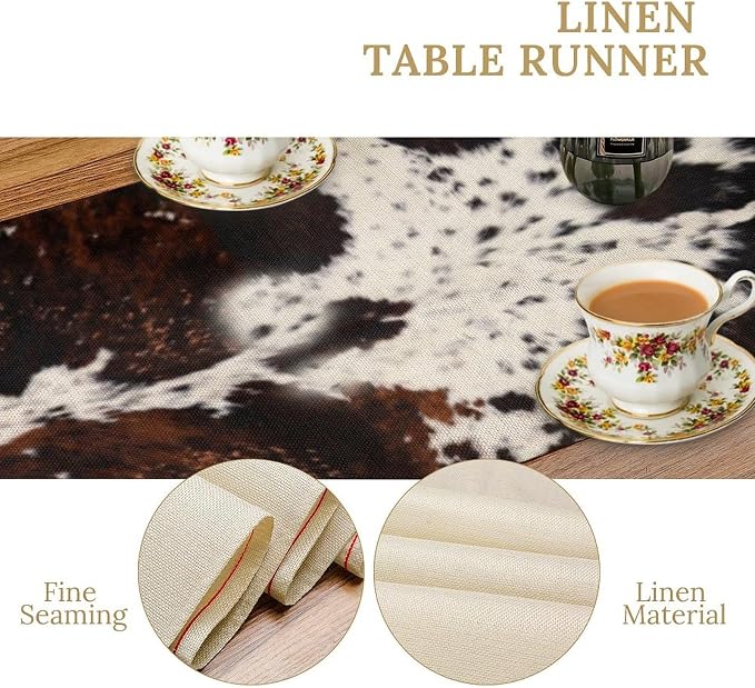 Cow Print Table Runner, 13x120 in - Image 5