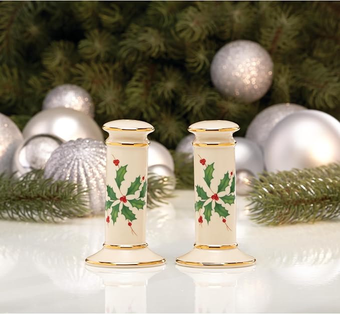 Lenox Holiday Porcelain Christmas Salt and Pepper Shaker Set | dishwasher safe - Image 5