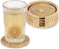 Drink Coasters Set of 6, Handwoven Rattan Coasters by Unknown