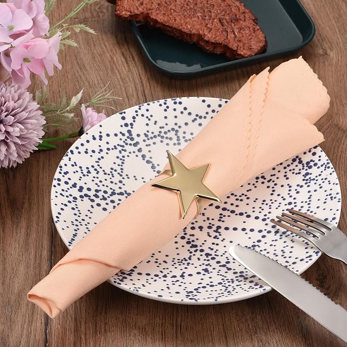 uxcell Metal Napkin Rings Set of 4, Star Napkin Ring Holder Buckle - Image 5
