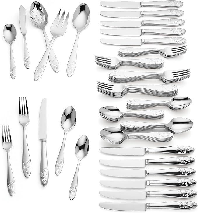 Lenox Butterfly Meadow 65-Piece 18/10 Stainless Steel Silverware Set - Image 2