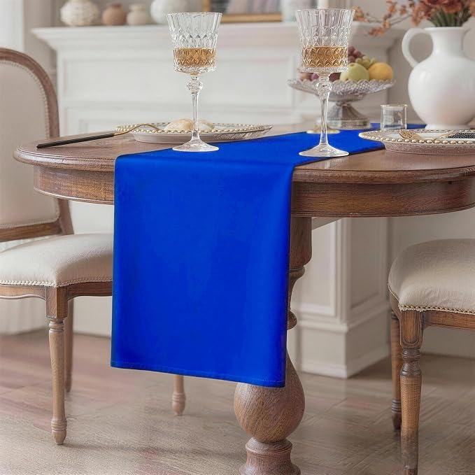 Royal Blue Table Runner, Waterproof Washable Runners 60 Inches Long | Reusable - Image 2
