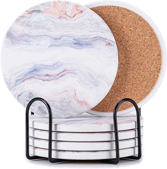 6Pcs Absorbent Coasters Set by Hoewina