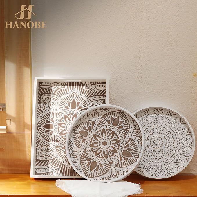 Hanobe 2Pcs Round Decorative Trays - Image 8