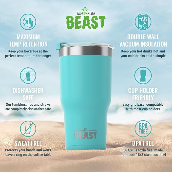 Beast 40 oz Tumbler Stainless Steel Vacuum Insulated Coffee Ice Cup Double Wall - Image 6