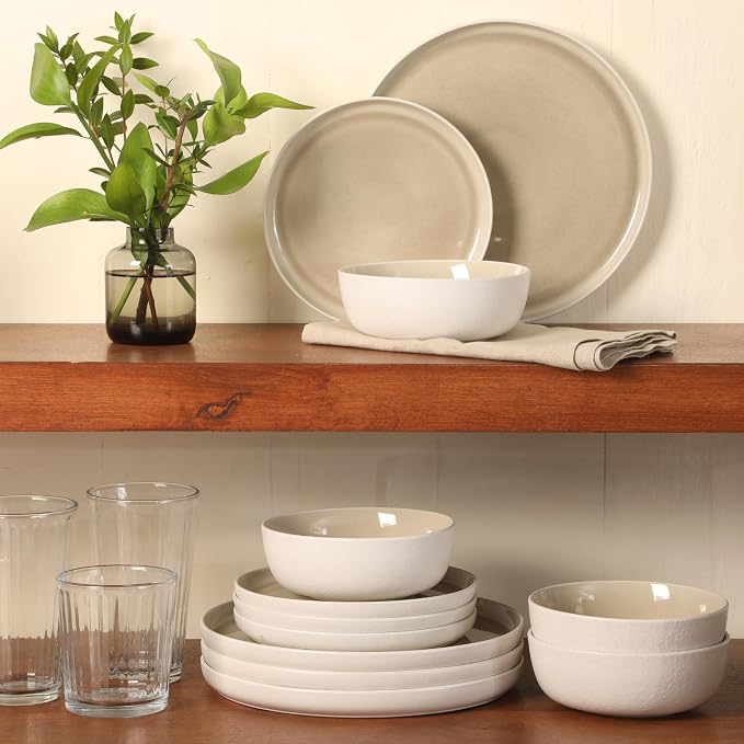 Gibson Elite Tahoe Sunset 12-Piece Reactive Stoneware Dinnerware Set – Matte - Image 5