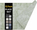 Faux Leather Heat Resistant Placemats 12 Packs, Waterproof Wipeable Dining PU by homing
