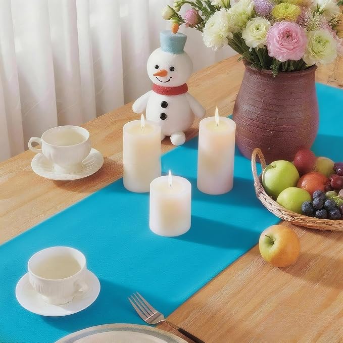 Teal Table Runner, Waterproof Washable Runners 108 Inches Long | Reusable - Image 6