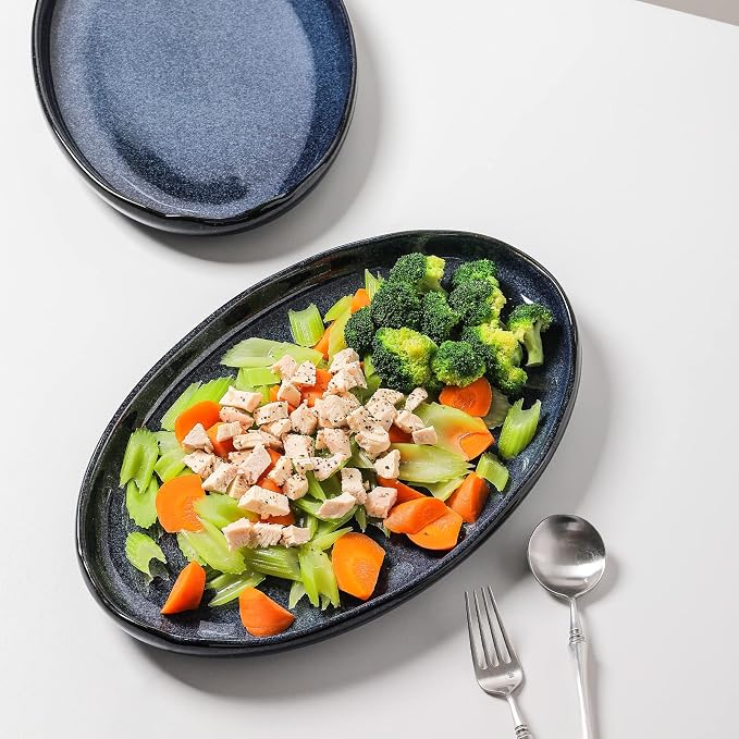 vicrays Serving Platter Ceramic Tray Plates Extra Large Oval 14.5 Inch - Image 7