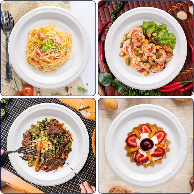 Paper Plates 500 Count 10 inch Disposable | Soak Proof, Cut Proof, Microwave - Image 5