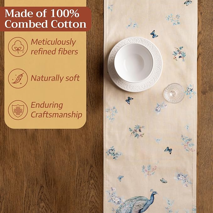 Maison d' Hermine Table Runner 100% Combed Cotton 14.5"x108" | Table Runners - Image 4