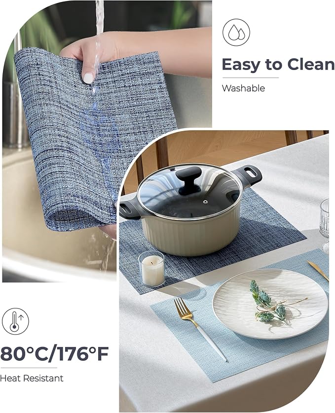 Leetaltree Deep Navy Woven Placemats Set of 24 - Image 5