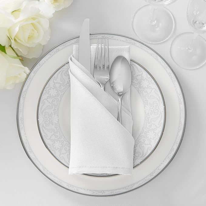 Lann's Linens Set of 12 Cloth Dinner Napkins, 20-inch Polyester Napkins - Image 4