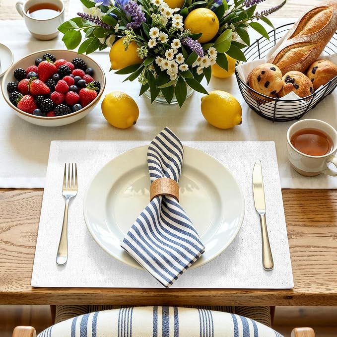 Faux Leather Heat Resistant Placemats 6 Packs, Waterproof Wipeable Dining PU - Image 8