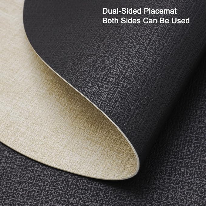 Faux Leather Placemats Set of 4, Dual Sided - Image 2