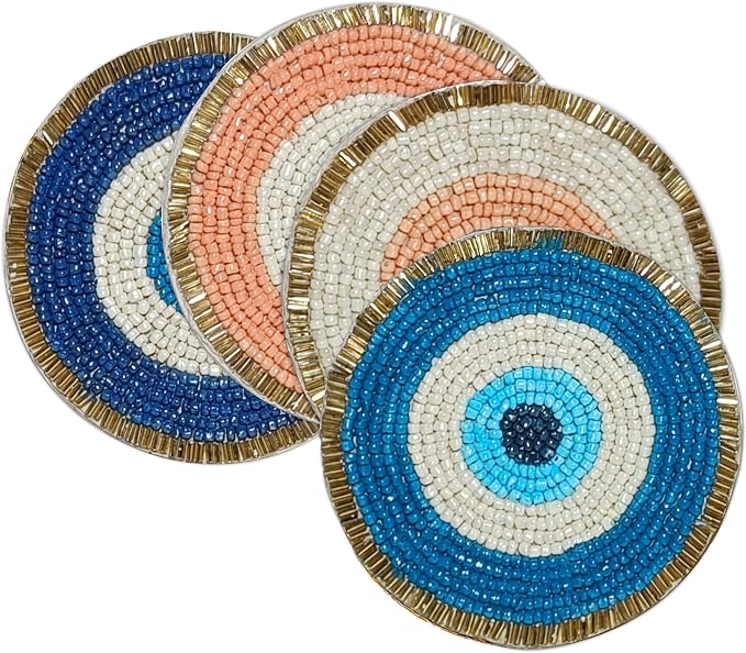 Evil Eye Beaded Coasters Set of 4 - Image 4