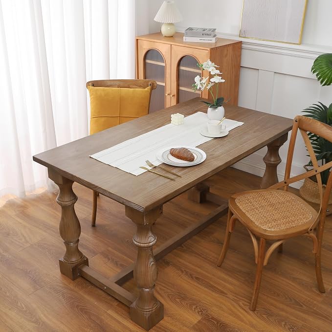 Gernaice Boho Table Runner, Rustic Cotton Linen Farmhouse Table Runners - Image 2